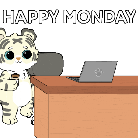 Working White Tiger Sticker by Ordinary Frends