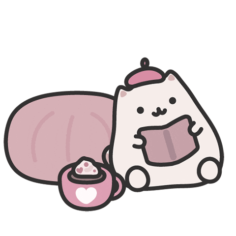 Cat Studying Sticker