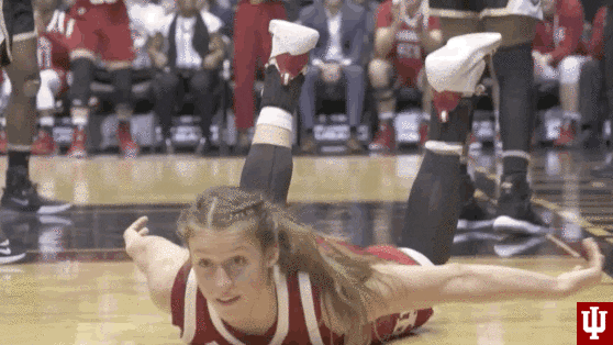 Womens Basketball Slide GIF by Indiana Hoosiers