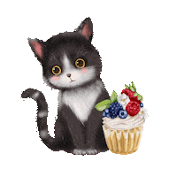 Cat Cupcake Sticker by Dana israeli
