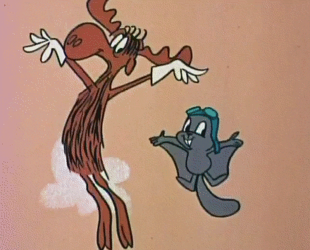 flying rocky and bullwinkle GIF