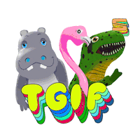 seat_slovensko dinosaur flamingo trex hippo Sticker