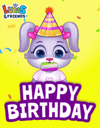 Excited Happy Birthday GIF by Lucas and Friends by RV AppStudios