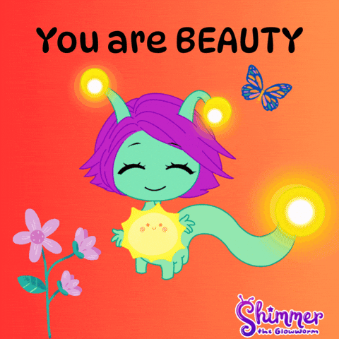 Shimmer The Glowworm Pulchritudinous Beauty Radiance Aura Love Gmchat Heychat Empathy GIF by ShimmertheGlowworm