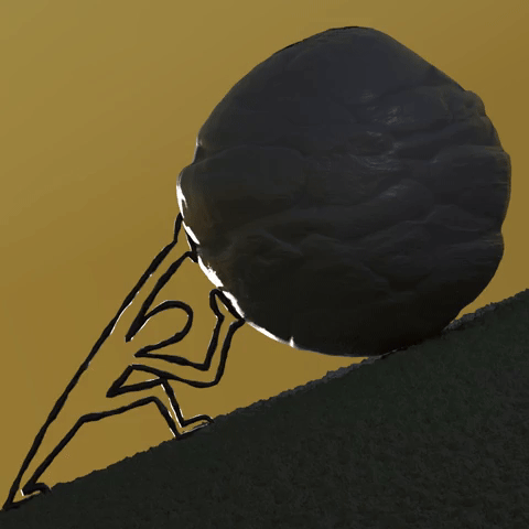 Stick Figure Sisyphus