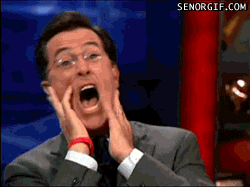 Scared Stephen Colbert GIF
