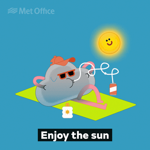 Sun Sunbathing GIF by Met Office weather