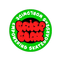 crispclax red green skate skateboard Sticker