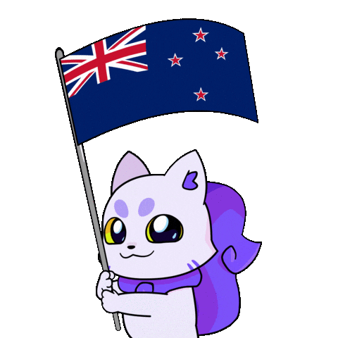 New Zealand Flag Sticker by Lucky Kat Studios