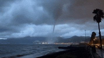 Large Waterspout Spins Near Italian City of Salerno