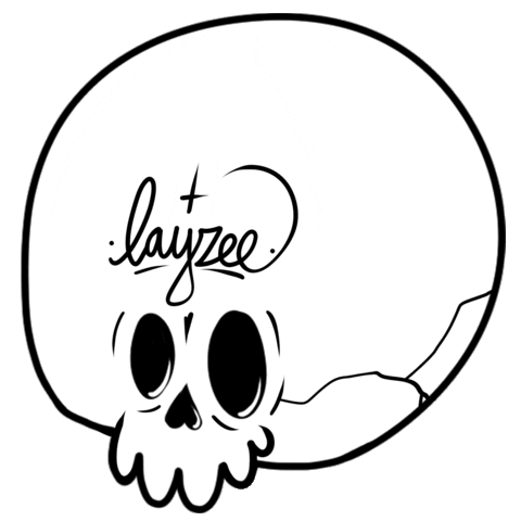 Layzee_Draws giphyupload skull graffiti streetart Sticker