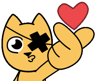 bricxart cat heart kiss pirate Sticker