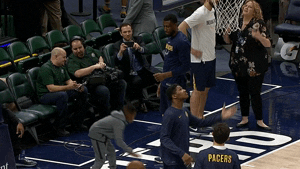 indiana pacers fist bump GIF by NBA