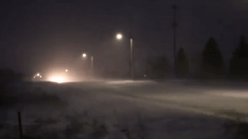 Poor Visibility as Blizzard Conditions Sweep Central Iowa