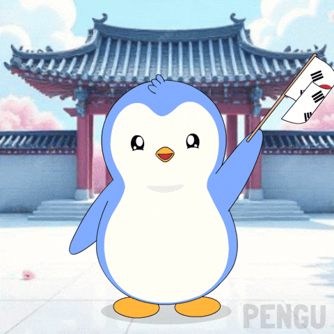 Waving K Pop GIF by Pudgy Penguins