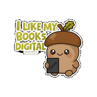 Digital Library Bookworm Sticker