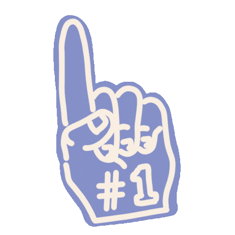 Number 1 Foam Finger Sticker by Cinco Design