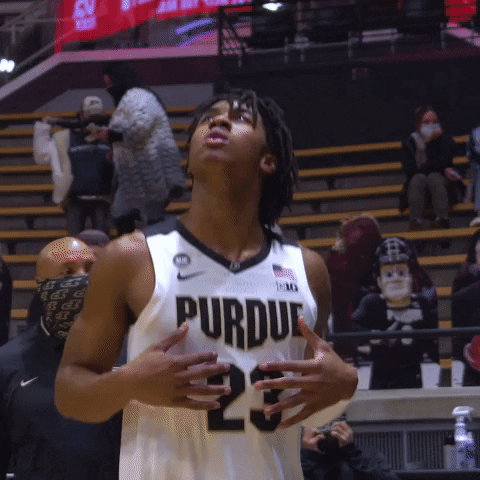 Jumping Purdue Basketball GIF by Purdue Sports