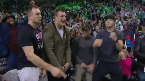 rob gronkowski dancing GIF by NBC Sports Boston