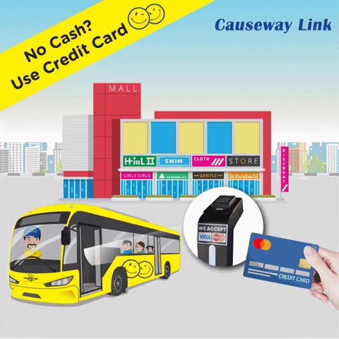 Causeway_Link giphyupload bus credit card yellow bus GIF