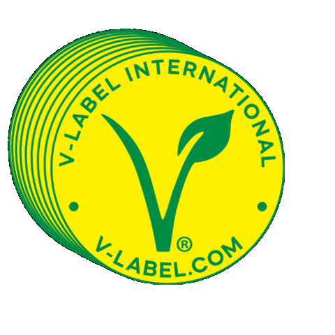 vlabel giphygifmaker vegan vlabel vegan logo Sticker