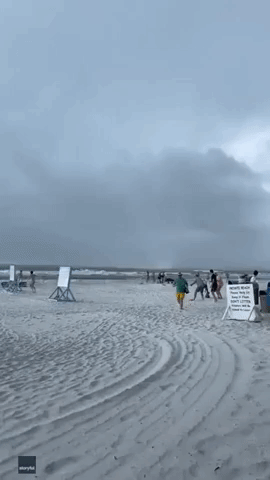 Beachgoers Flee as Waterspout Makes Landfall at Florida Beach