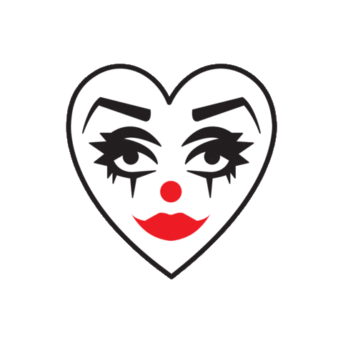 doodadandfandango heart clown doodad doodads Sticker