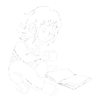 Girl Read Sticker by Café La Fauna