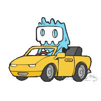 Fast Car Race Sticker by Ghost Boy