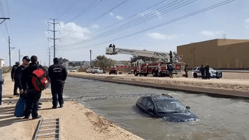 76-Year-Old Woman Rescued From Car Almost Submerged in Phoenix Canal