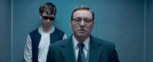 babydrivermovie giphyupload elevator kevin spacey ansel elgort GIF