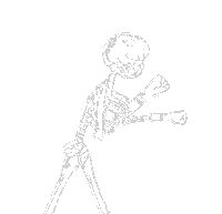 Skhizein angry white skull punch Sticker