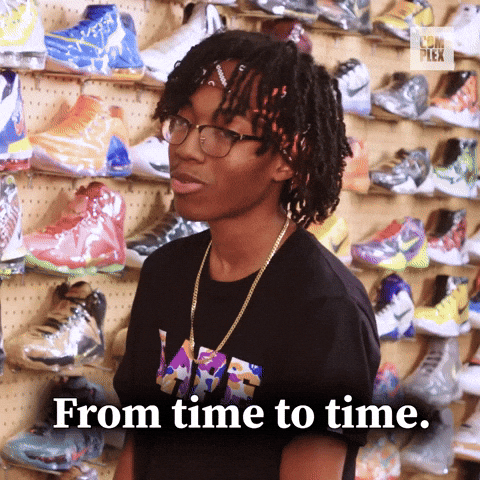 From Time To Time Sneaker Shopping GIF by Complex