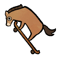 Scared Horse Sticker by Sticky Brain Studios