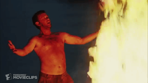 giphygifmaker fire flames tom hanks cast away GIF
