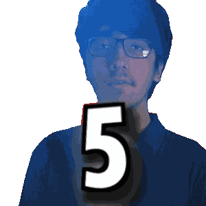 Number 5 V Sticker