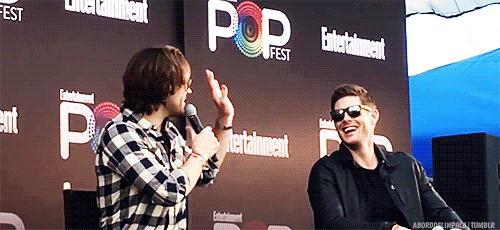 aborddelimpala giphyupload high five jensen ackles jared padalecki GIF