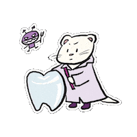 Weasel Cavity Sticker by Soysauceeggrice Studio