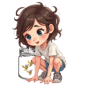 Boys Girls Fireflies Sticker