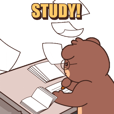 Studying Teddy Bear Sticker by BEARISH