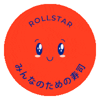 rollstar-sushi japanese sushi rollstar roll star Sticker