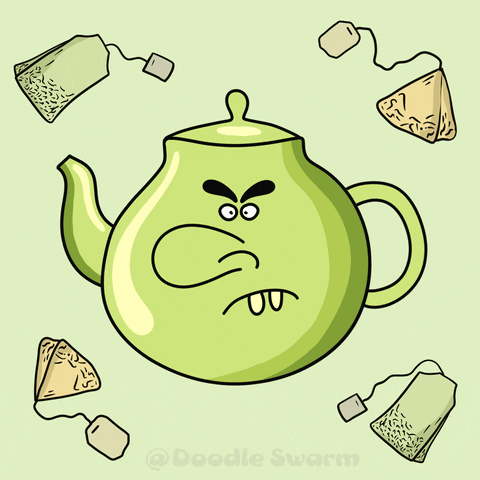 DoodleSwarm giphyupload good morning tea grumpy GIF