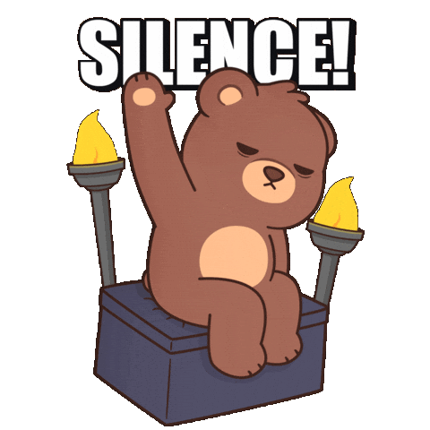 Teddy Bear Shut Up Sticker by BEARISH