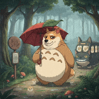Raining Studio Ghibli GIF by Doge Pound