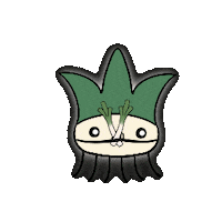 Green Onion Character Sticker