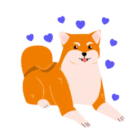 Shiba Inu Hearts Sticker