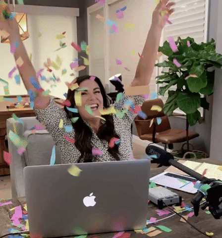 lalindase celebrate confetti amyporterfield GIF