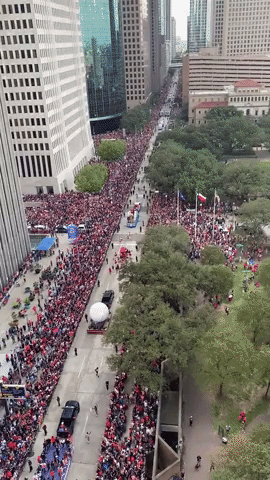 Fans Line Houston Streets for Astros Parade