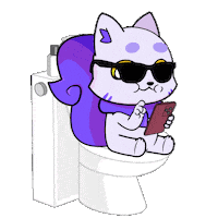 Bored Phone Sticker by Lucky Kat Studios