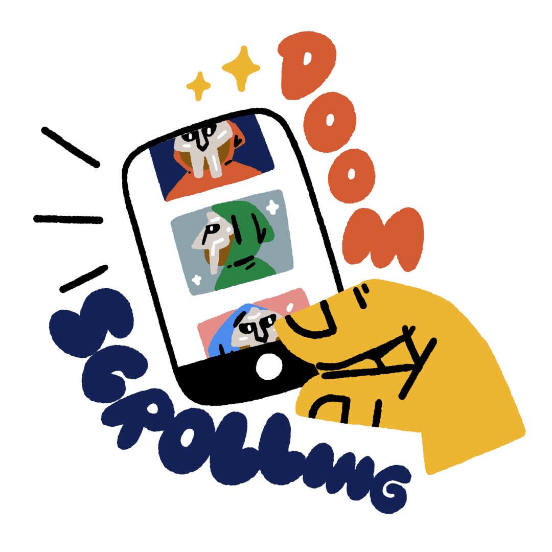 Doom Scroll Sticker by Matt Joyce